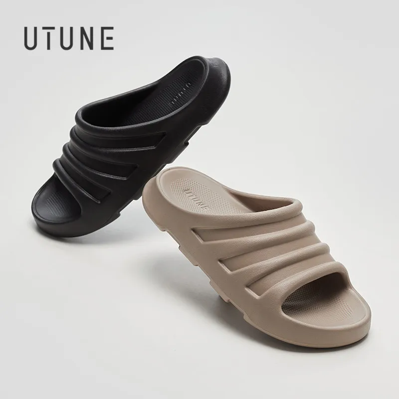 UTUNE Cloud Men's Slippers Slides Soft Fashion Women Summer Shoes For Beach Morden Outside Shoes Couple Sandals