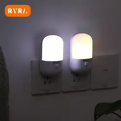 LED Night Light EU/US Plug-in Switch Lamp Nightlight Energy Saving Bedside Lamp For Children Bedroom Hallway Stairs Decor