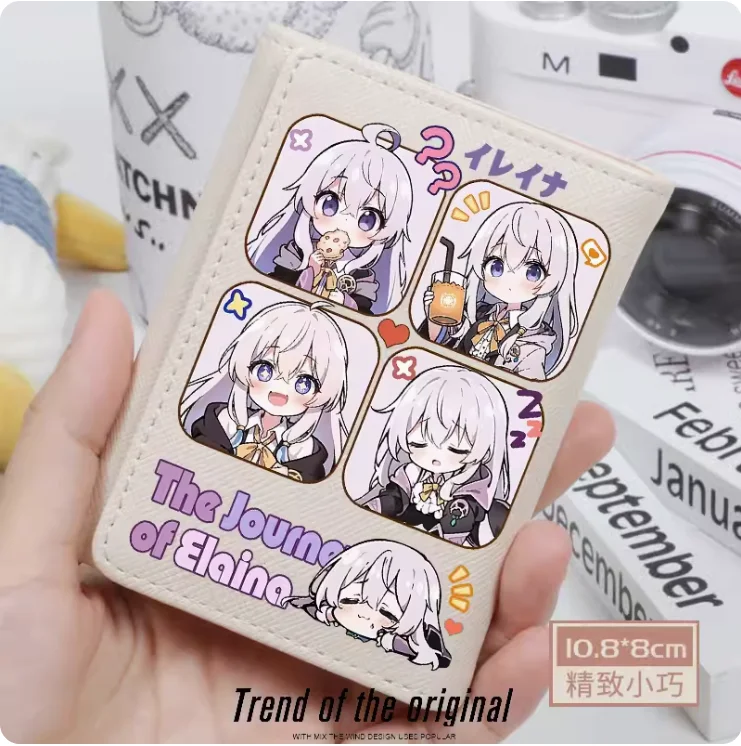 Anime The Journey of Elaina Fashion Wallet PU Purse Card Coin Hasp Money Bag Cosplay Gift B139