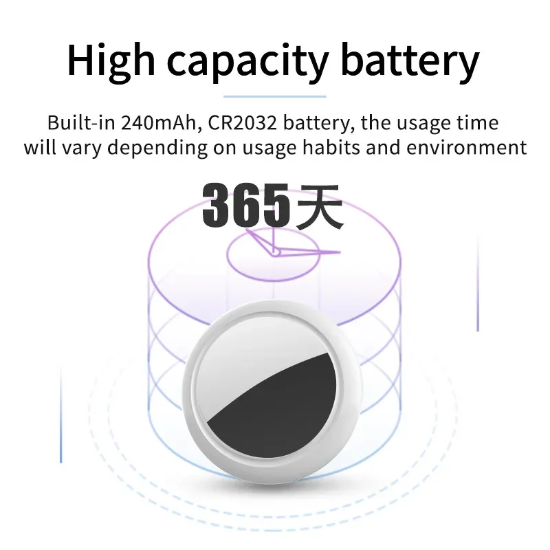 

Bluetooth GPS-трекер Airtag, водонепроницаемый (IPX5), для отслеживания и поиска сумок, ключей, предотвращения потери, умный брелок, совместим с Find My, 1 шт.