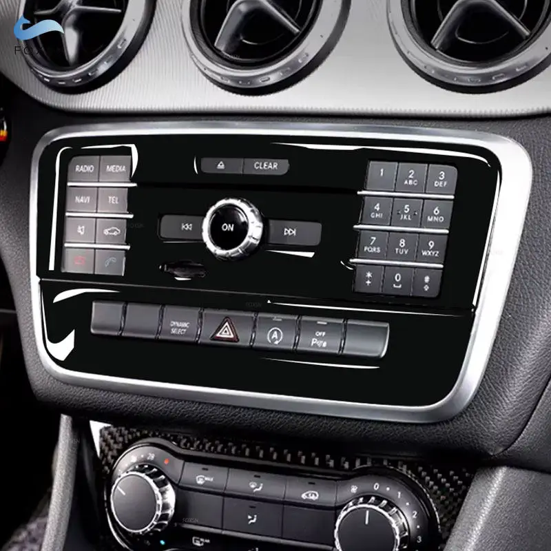 Car Center CD Control Panel Frame Trim Piano Black Accessories For Mercedes Benz A Class W176 2013-2018 GLA X156 CLA C117
