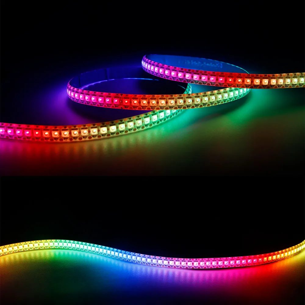 Imagem -06 - Rgb Inteligente Levou Tira de Luz 30 60 96 144 Leds m Ws2812 Pcb Ip30 65 67 15m Dc5v Ws2812b