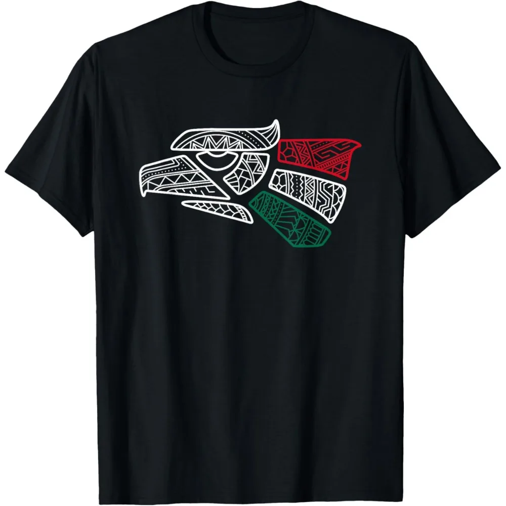 Mexico Flag - Mexican Eagle Aztec Style - Hecho En Mexico T-Shirt Short-sleeve Round Neck Regular Fit Clothes Comfortable Tops