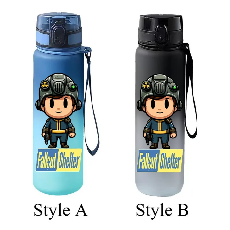 650MLGame Fallout Shelter Gradient Water Cup Portable Leak‑proof Drinking Bottle with Hand Strap for Teen Players view 4