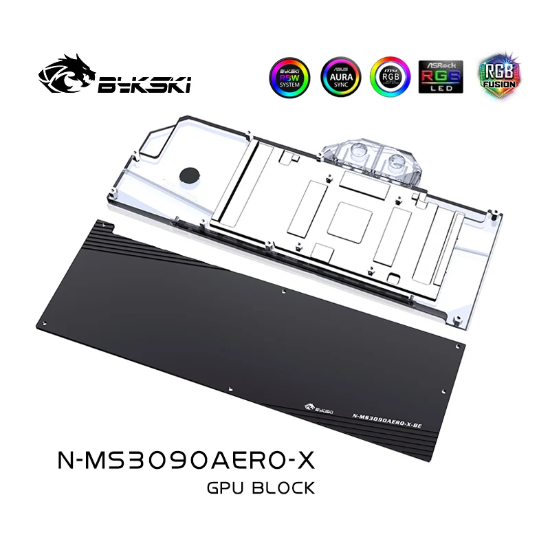 

Использование водяного блока Bykski для видео MSI RTX 3090 Areo 24G/карты графического процессора/медного радиатора/светки RGB с задней панелью N-MS3090AERO-X