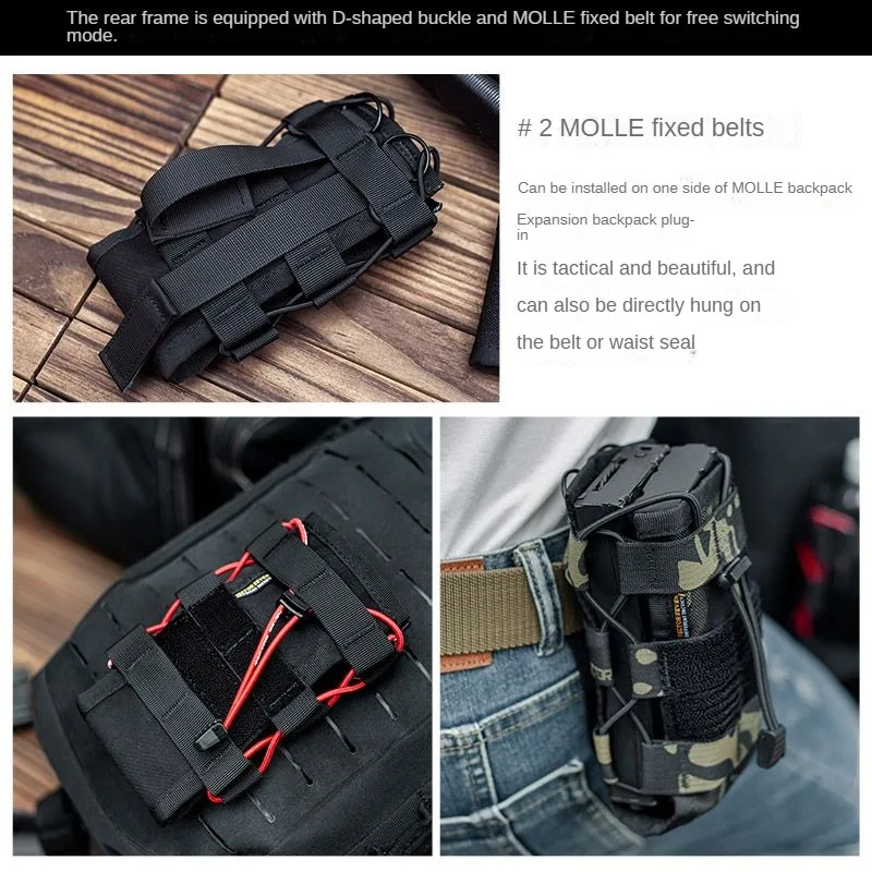 Kangaroo Multifunctional Quick Pull Outdoor Tactical Molle Intercom Bag, Mobile Phone Water Bottle Secondary Bag