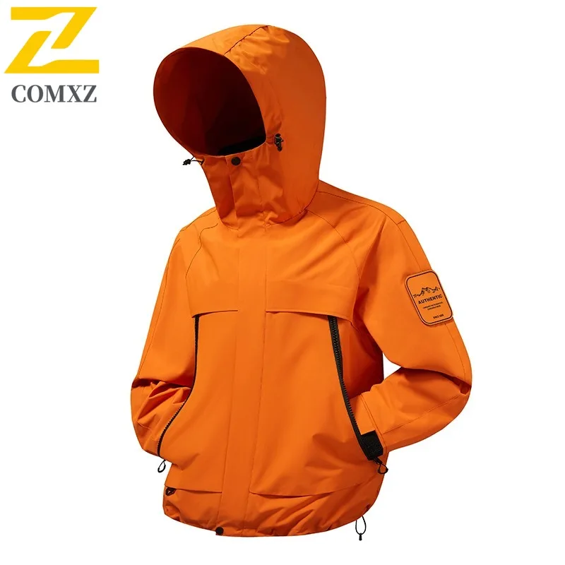 سترة COMXZ متعددة الاستخدامات للرجال للتنزه في الهواء الطلق ومقاومة للرياح معطف دراجة نارية للاستخدام اليومي معاطف خريفية بسحاب #1