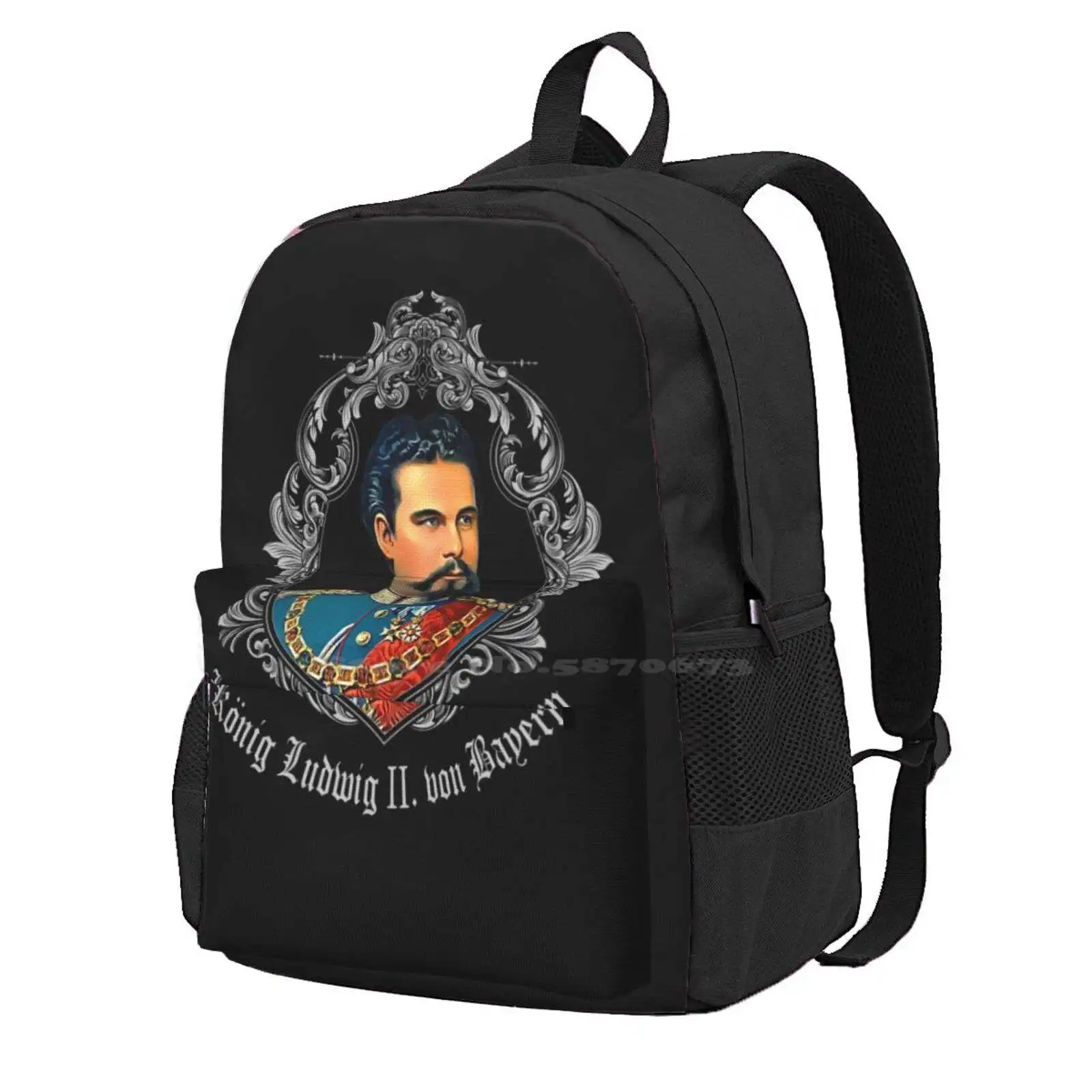 King Ludwig Ii Of Bavaria Hot Sale Schoolbag Backpack Fashion Bags Fun Free State Pointed Munich Bavarian Oktoberfest Leather