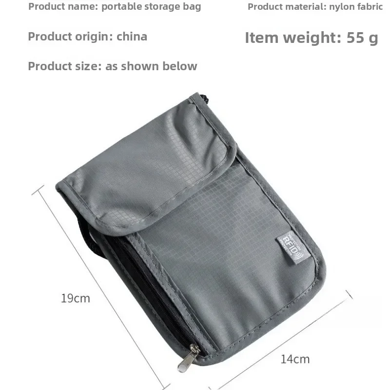 Waterproof Passport Bag Multifunctional Document Storage Bag Travel Passport Holder RFID Mobile Phone Bag Anti-lost