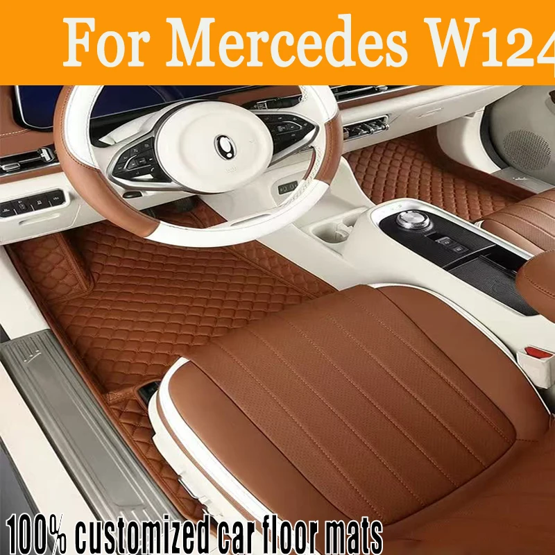 

Автомобильные коврики на заказ для Mercedes W124 1985 1986 1987 1988 1989 Auto, роскошные кожаные мужские и женские автомобильные коврики с полным покрытием