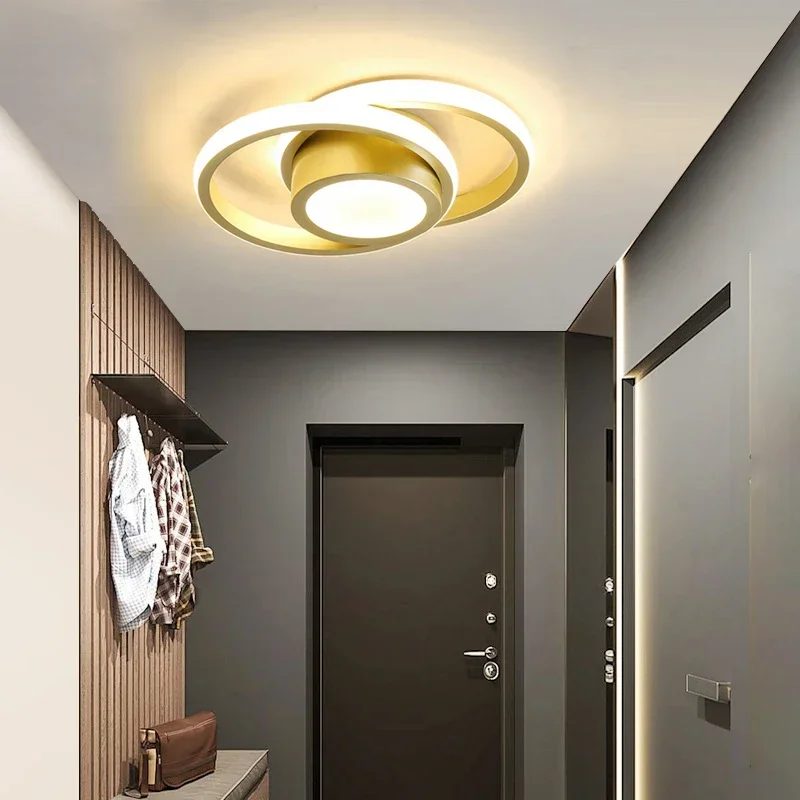 Plafond moderne à LEDs lumière carré rond luminaires couloir entrée allée intérieure télécommande LED décor à la maison lampe éclairage Lustre