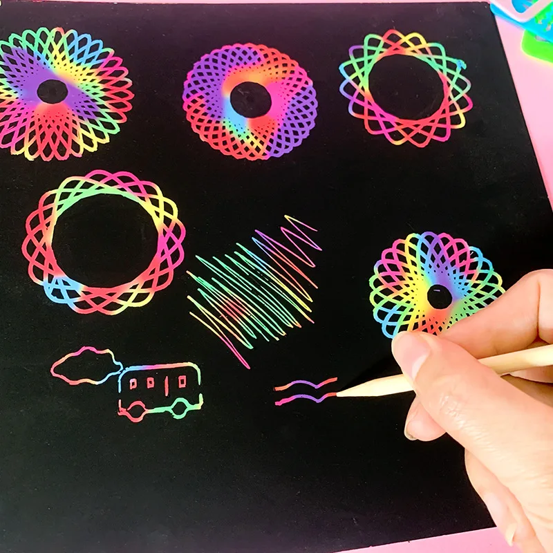 Funny Spirograph Drawing Toys Set Montessori Education Geometric Ruler Toys Drawing Accessories Creative Educational Kids Toy