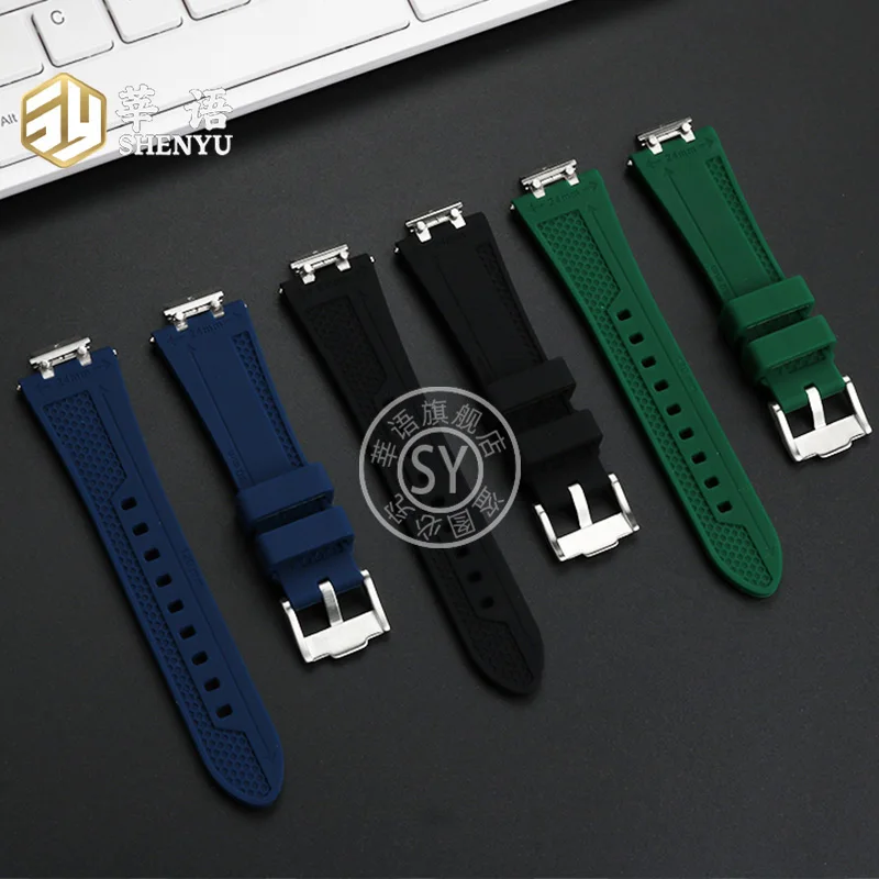 Shenyu Silicone strap with steel For Maurice Lacroix AIKON series AI6008 6007 1018 1108 6038 6058 Modified watchband accessories
