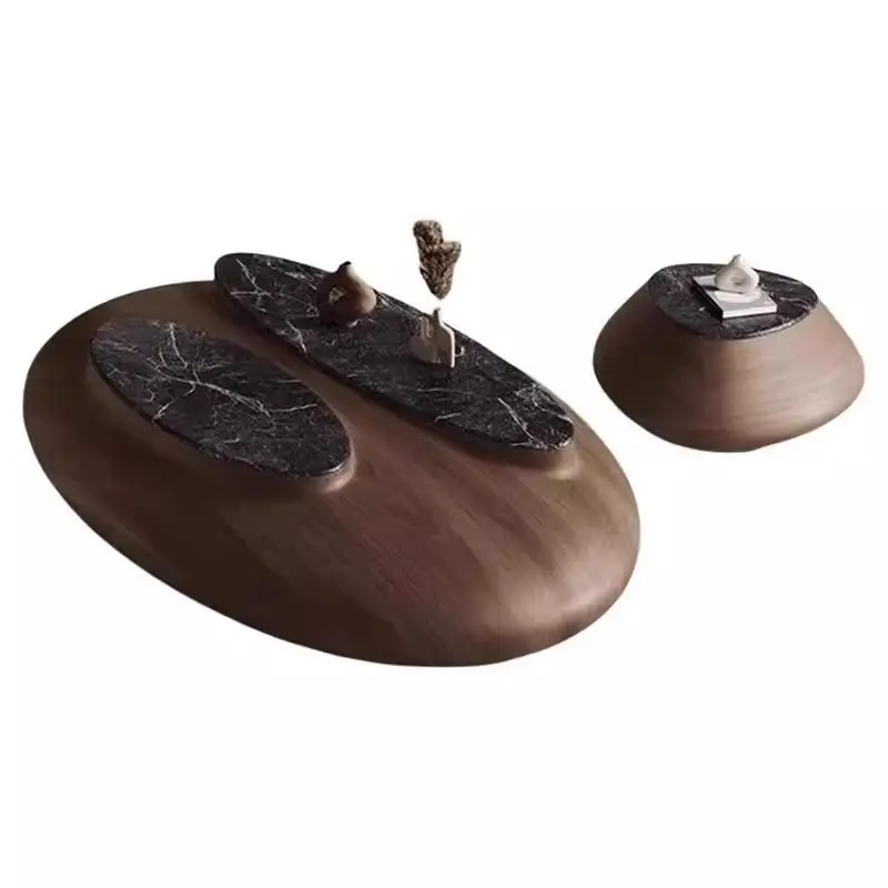 Retro special-shaped Italian solid wood coffee table, modern minimalist living room home coffee table, coffee table