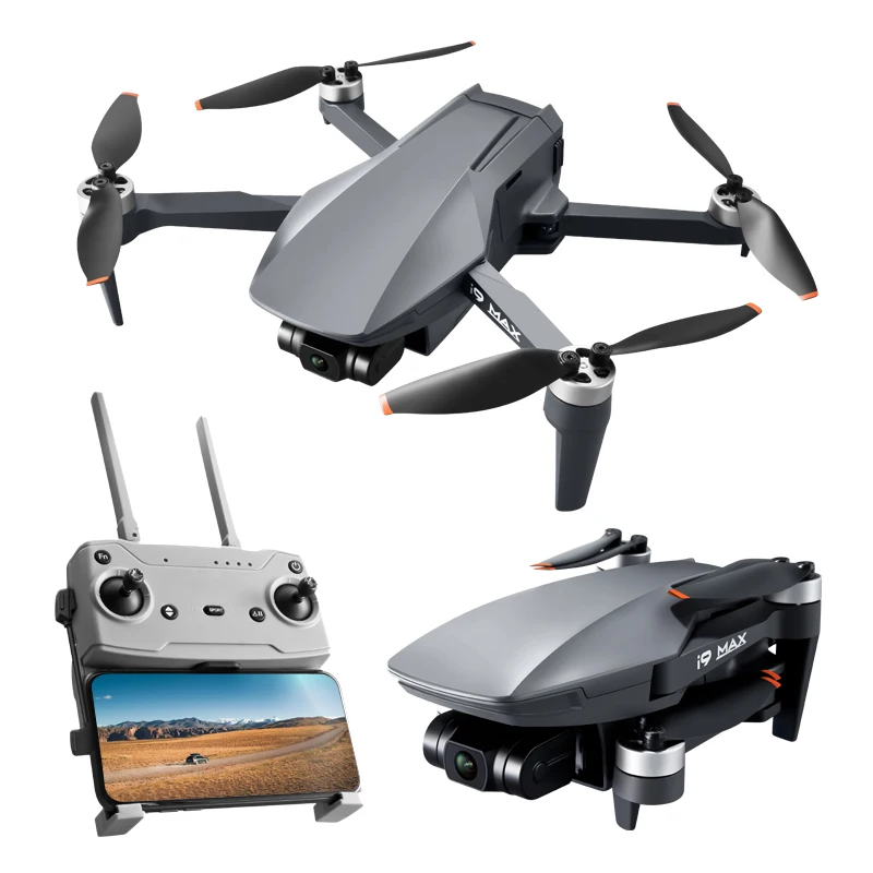 Drone quadrirotor professionnel I9 Max avec cardan 5G, drones longue distance de 4km, caméra 4K, GPS à trois axes, retour multifonctionnel