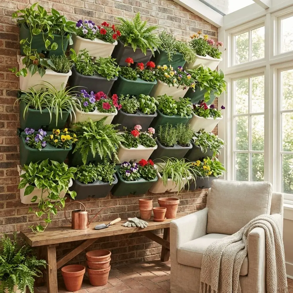 2/3 Holes Wall Flowerpot Self Watering Plastic Vertical Planter Ventilated Drainage Holes Planting Box Greening Plant