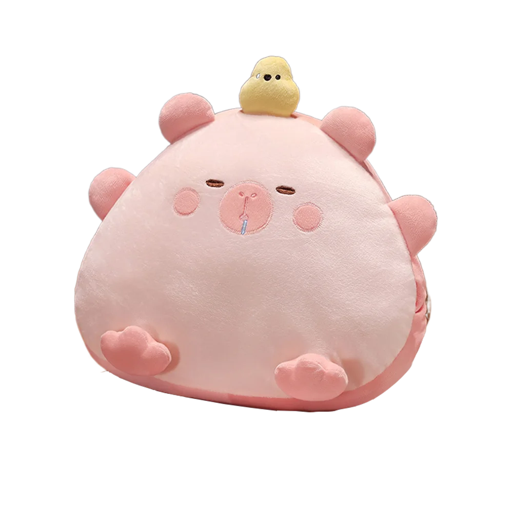

3-in-1 Capybara Throw Pillow Stuffed Capybara Comfortable Cartoon Hand Warmer Skin-friendly Air Conditioning Blanket