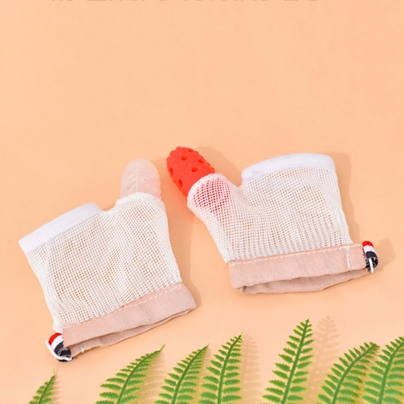 Baby Teething Mitten Finger Protective Gloves Toddler Thumb Sucking Stop Teething Glove Baby Bite Free Soothing Chew Toy