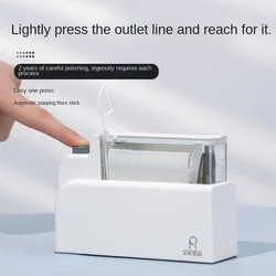 Dental Floss Pick Dispenser Pop-Up Automatic Holder with 40Count Dental Floss Sticks Portable Storage Box Toothpicks Oral Care