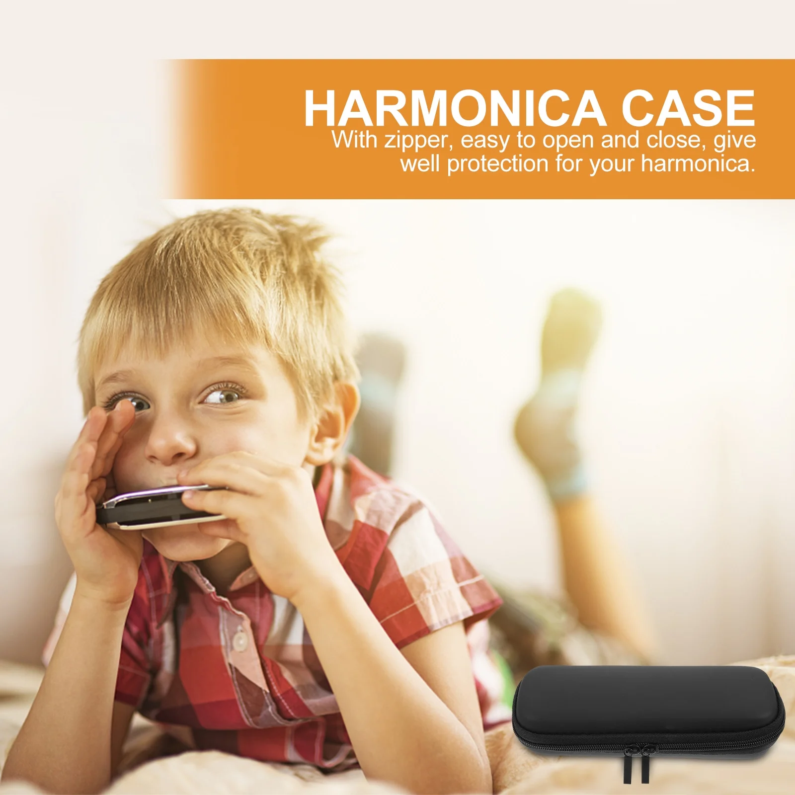 

Harmonica Travel Bag Oxford Fabric Portable Shockproof Waterproof Scratch Resistant Carrying Case Pouch with Zipper