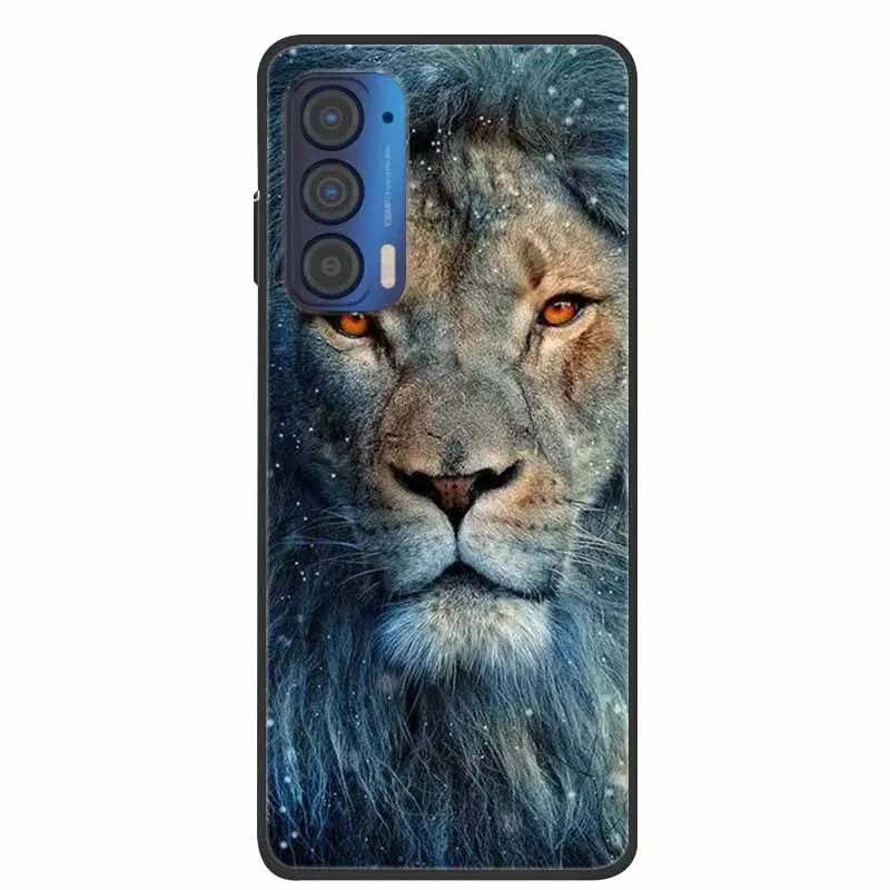 For Moto Edge 2021 2022 2023 Case Silicone Soft Flower Marble TPU Black Phone Covers for Motorola Moto Edge 2021 Protective Bag