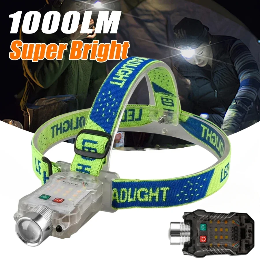 

LED Headlight Camping Work Light Motion Sensor Portable Flashlight 13 Gears 1200mAh Multifunctional Outdoor Fishing Lights