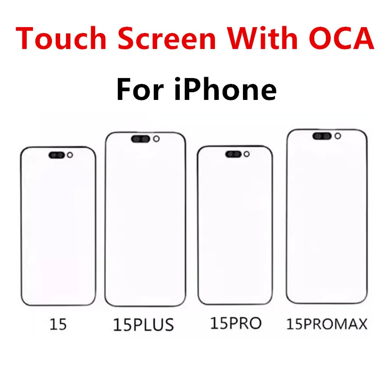 15Pro 15Plus Touch Screen For iPhone 15 Pro Max Plus Out Glass LCD Front Panel Lens Phone Repair Replace Parts + OCA