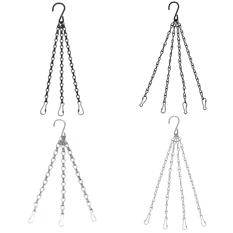 1pc 40cm Garden Basket Hanging Metal Chains Flower Planter Pots Holder  3/4  Point Plant Hanger Home Garden Tools