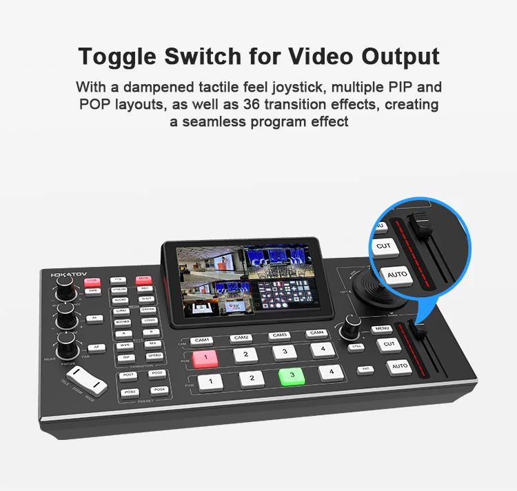 

2025 Switcher for Multi-Camera Live Production PTZ Camera Control with Live Streaming Support for Conference