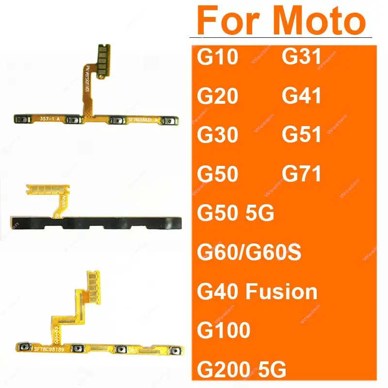 Volume Power Button Flex Cable For Motorola Moto G10 G20 G30 G50 G60 G60S G100 G200 5G G31 G41 G51 G71 Repair Parts