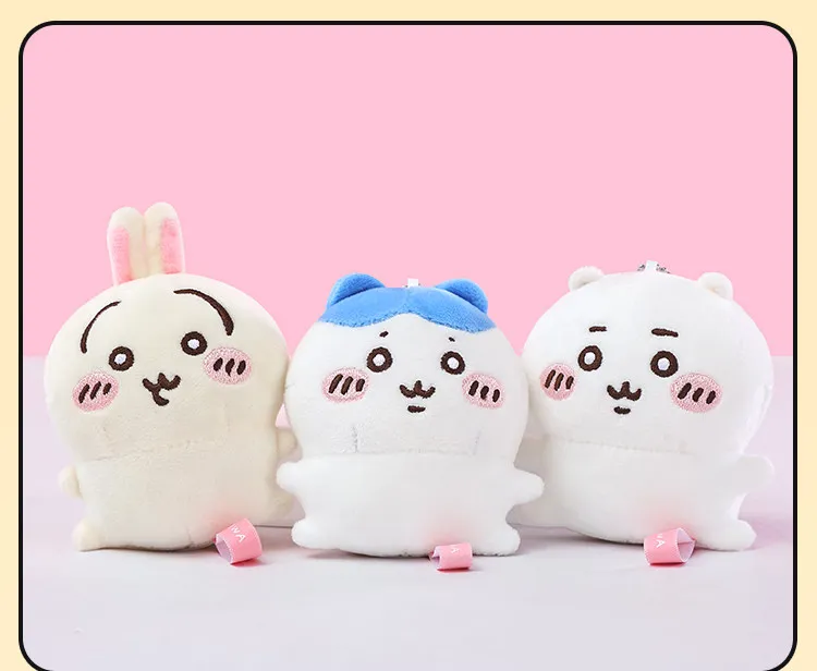 Original Chiikawa Anime Plüschpuppe Kawaii Usachi Schlüsselanhänger Hachiware Schlüsselring Gefüllter Anhänger Rucksack-Ornament Spielzeug Geburtstagsgeschenk – Detail 10