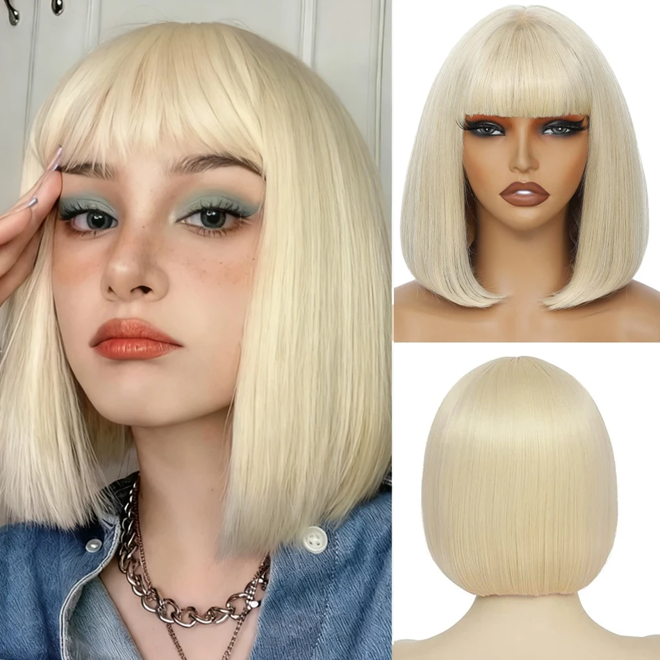 yelo-perruque-bob-droite-avec-frange-cheveux-humains-fabriques-a-la-machine-perruque-bob-en-dentelle-avec-reflets-blonds-perruques-courtes-pretes-a-l'emploi-pour-les-femmes