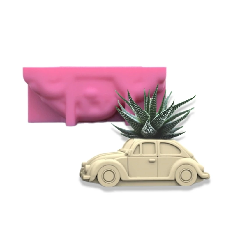 Unique Silicone Flowerpot Molds Car Shaped Vase Molds Holder Moulds for DIY Succulent Planters and Holder