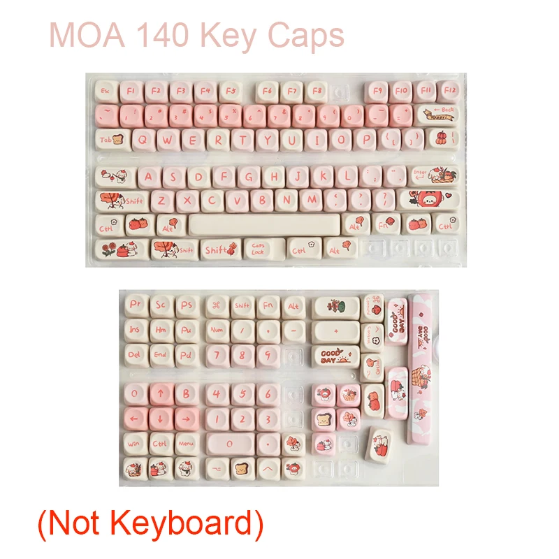 Leuke hond sleutelkappen MOA 140 toetsen PBT aangepaste Keycaps set voor MX Switch mechanisch toetsenbord