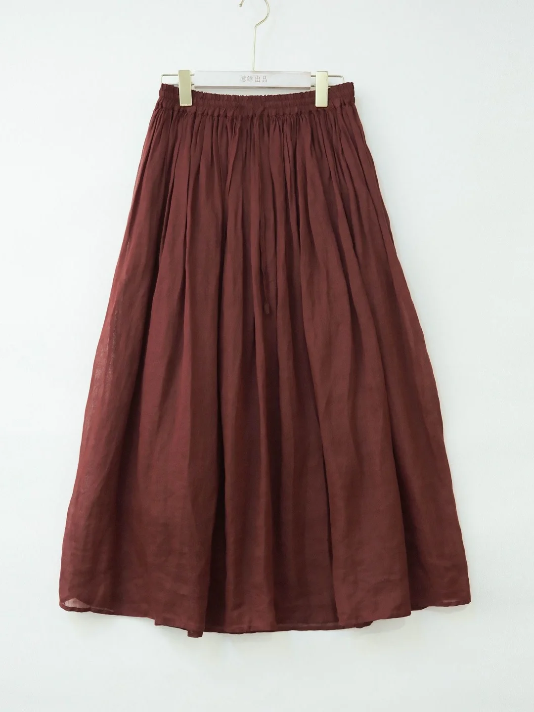 Elegant Double Layer Cotton Linen High Waist A-Line Skirt Women's Spring Autumn Loose Fit Skirts Fashionable Commute Wear