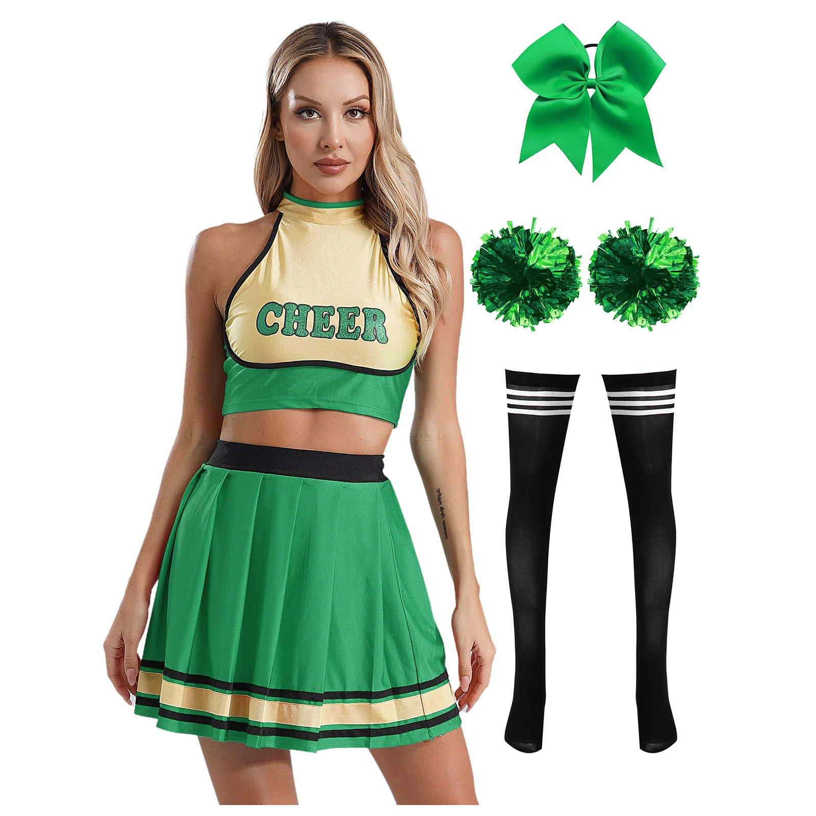 donne-cheerleader-abiti-senza-maniche-scollo-tondo-lettera-stampa-abito-da-ballo-stile-patchwork-con-fiocco-e-calzini-5-pezzi