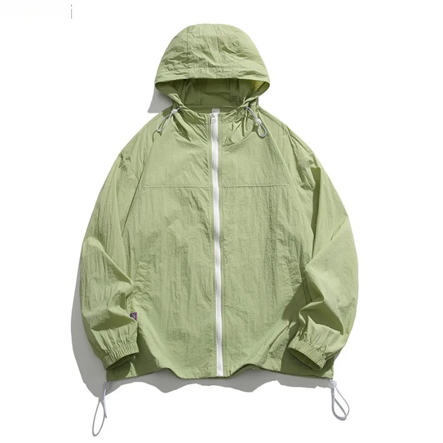 Summer Hooded Thin Jackets for Men Outdoor Casual Waterproof Sun Protection Clothing Breathable Quick Dry Skin Windbreaker Coats
