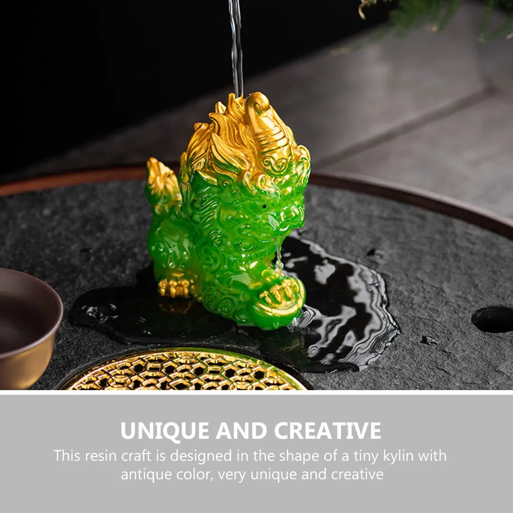 

Kylin Statue Resin Miniature Color Table Ornament Desktop Good Luck Sculpture Resin Kylin Sculpture Animals Statue