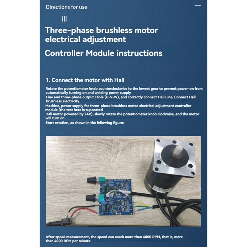 3-Phase Brushless Motor ESC Speed Controller Module With Potentiometer DC12-24V 10A STC32G For Motor