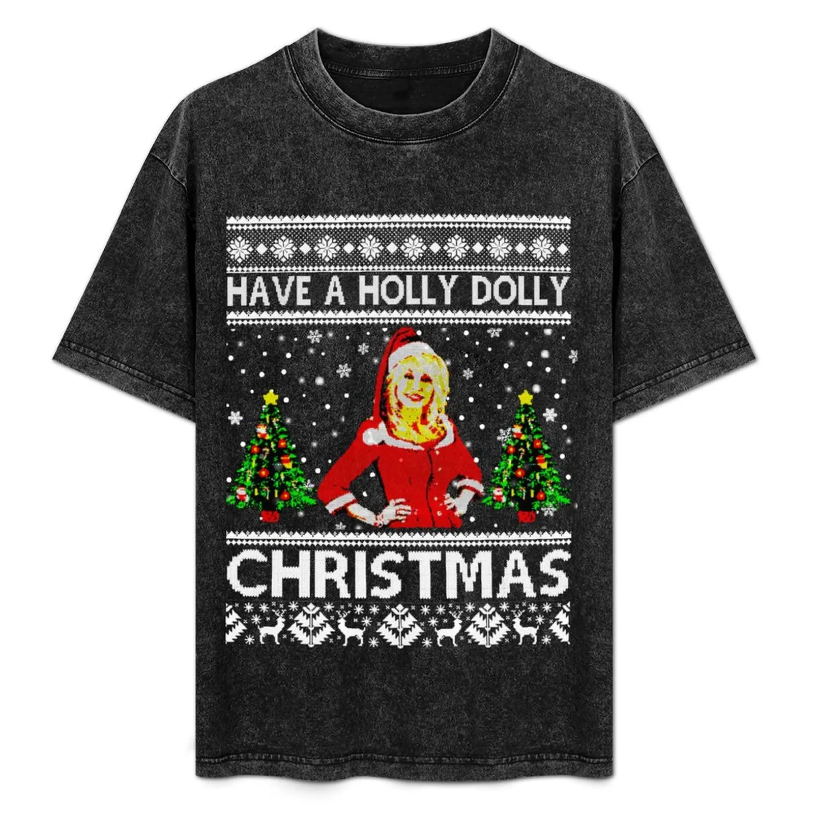 

Футболка премиум-класса в стиле ретро с надписью «Have a Holly Dolly Christmas Love Parton Music Arts», устойчивая к запахам, с короткими рукавами