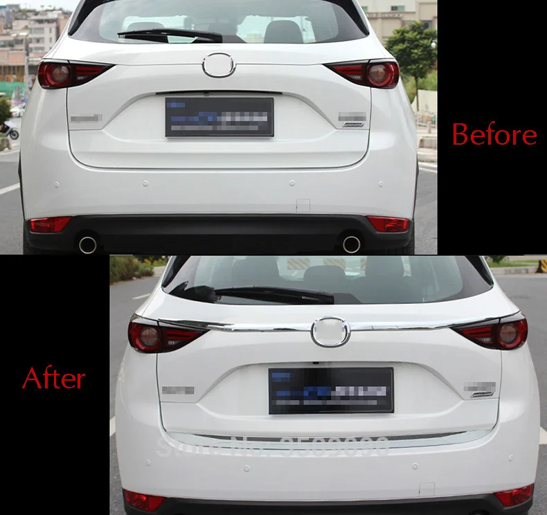 Car Back Rear Tail Box Door Trim Stickers Strips Chrome Moulding For Mazda CX-5 CX5 2017 2018 2019 2020 2021 2022 2023 KF