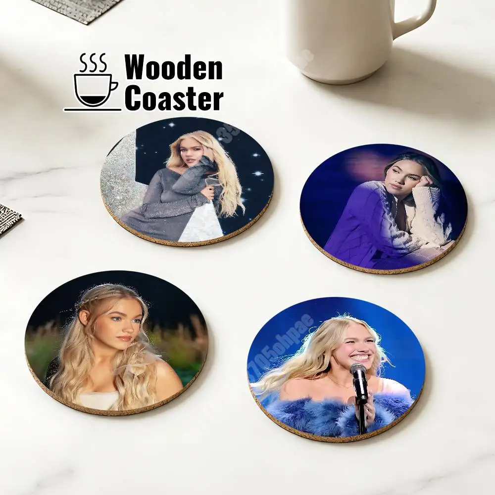 F-Freya S-Skye Somewhere Over The Rainbow Wooden Cup Mat Americano Beer Milk Water Coaster for Baking Studio