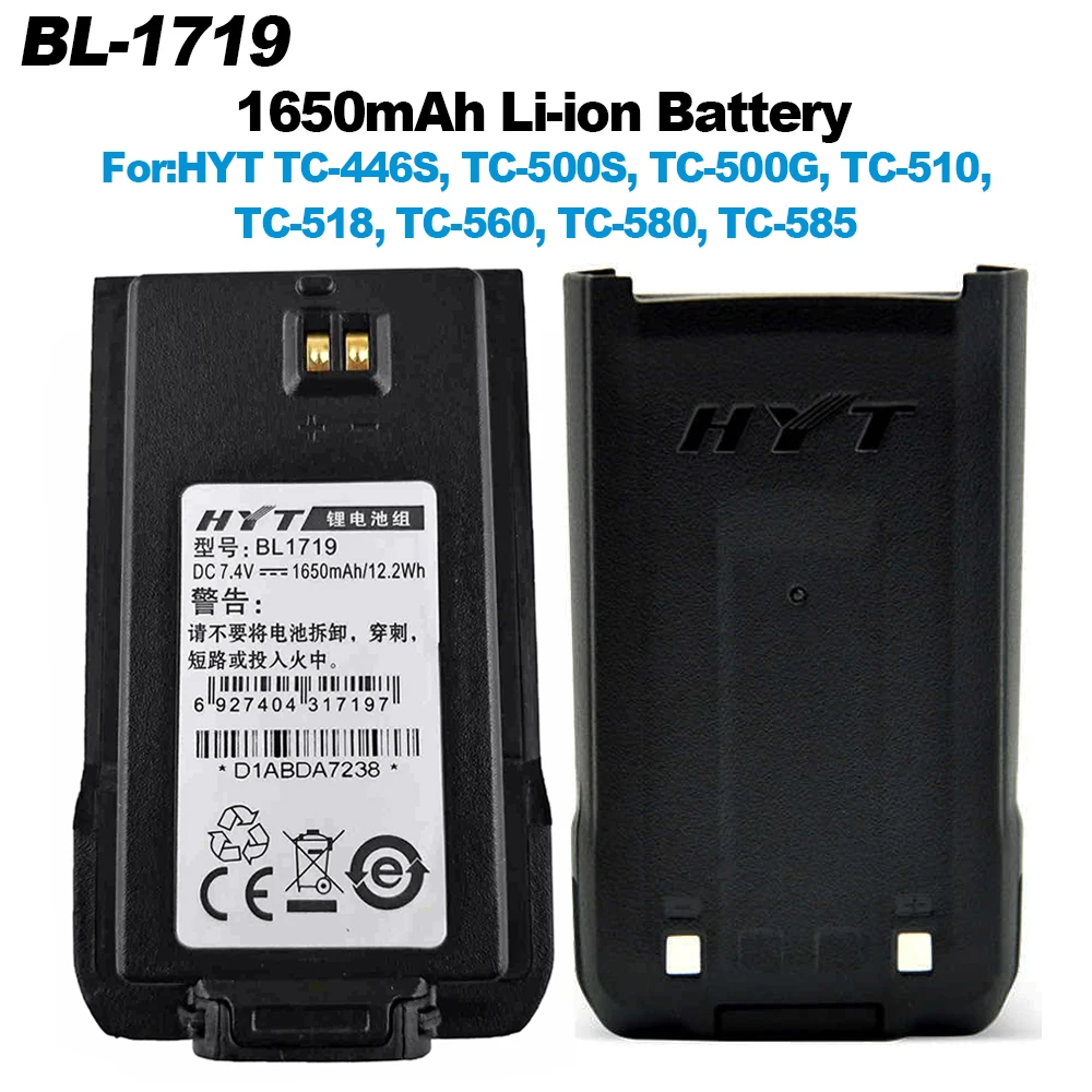 

Walkie Talkie Parts BL1719 Replacement Battery/Charger For HYT TC-446S TC-500S TC-500G TC-510 TC-518 TC-560 TC-580 Two Way Radio