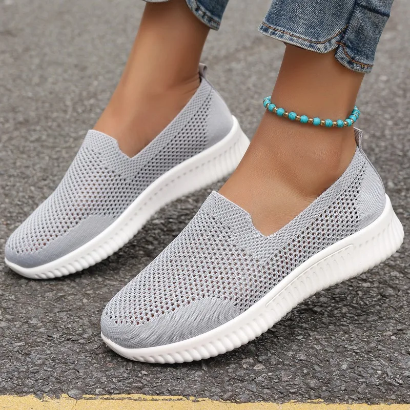 Shoes Female 2024 New One Kick Women's Vulcanize Shoes Autumn Breathable Mesh Solid Outdoor Casual Comfortable Walking Shoes