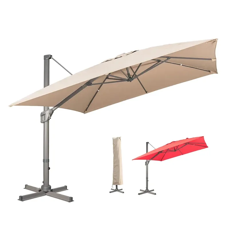 [280 Grams Canopy Polyester]CE+MSDS+ISO+EORI Certificates Solar Light Garden Umbrella Foshan Factory DIrect Wholesale Price