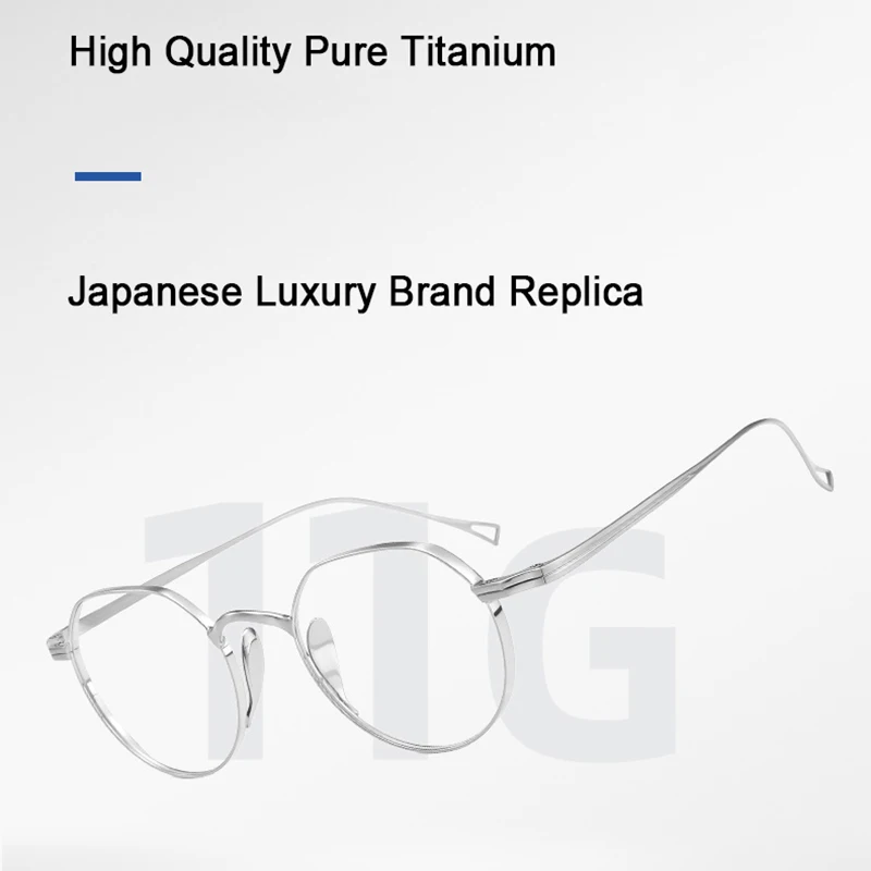 Japanese Brand Designer KMN9916 Pure Titanium Glasses Men Retro Eyeglasses Anti-blue Light Ultralight Photochromic Frame