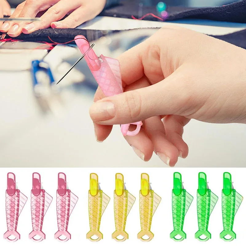 5/30 Pcs Mini Fish Type Sewing Automatic Needle Inserter Quick Wire Loop Needle Threader DIY Sewing Craft Needle Threader Tool