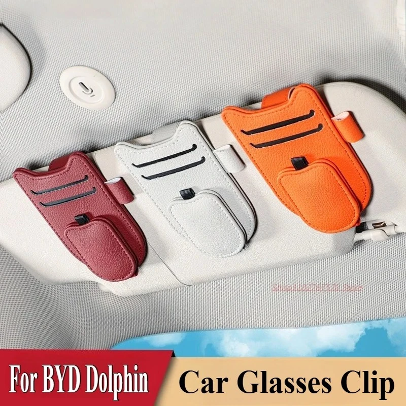 For BYD Qin Han Tang Yuan Dolphin Seal Multi Functional Car Glasses Clip Ticket Sunshade Sunglasses Clip Car Interior Accessory
