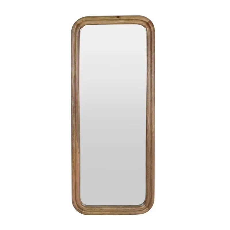 Chinese Style Retro Rounded Corner Design Solid Wood Framework Full Body Mirror Simplicity Home use Bedroom Dressing Mirror