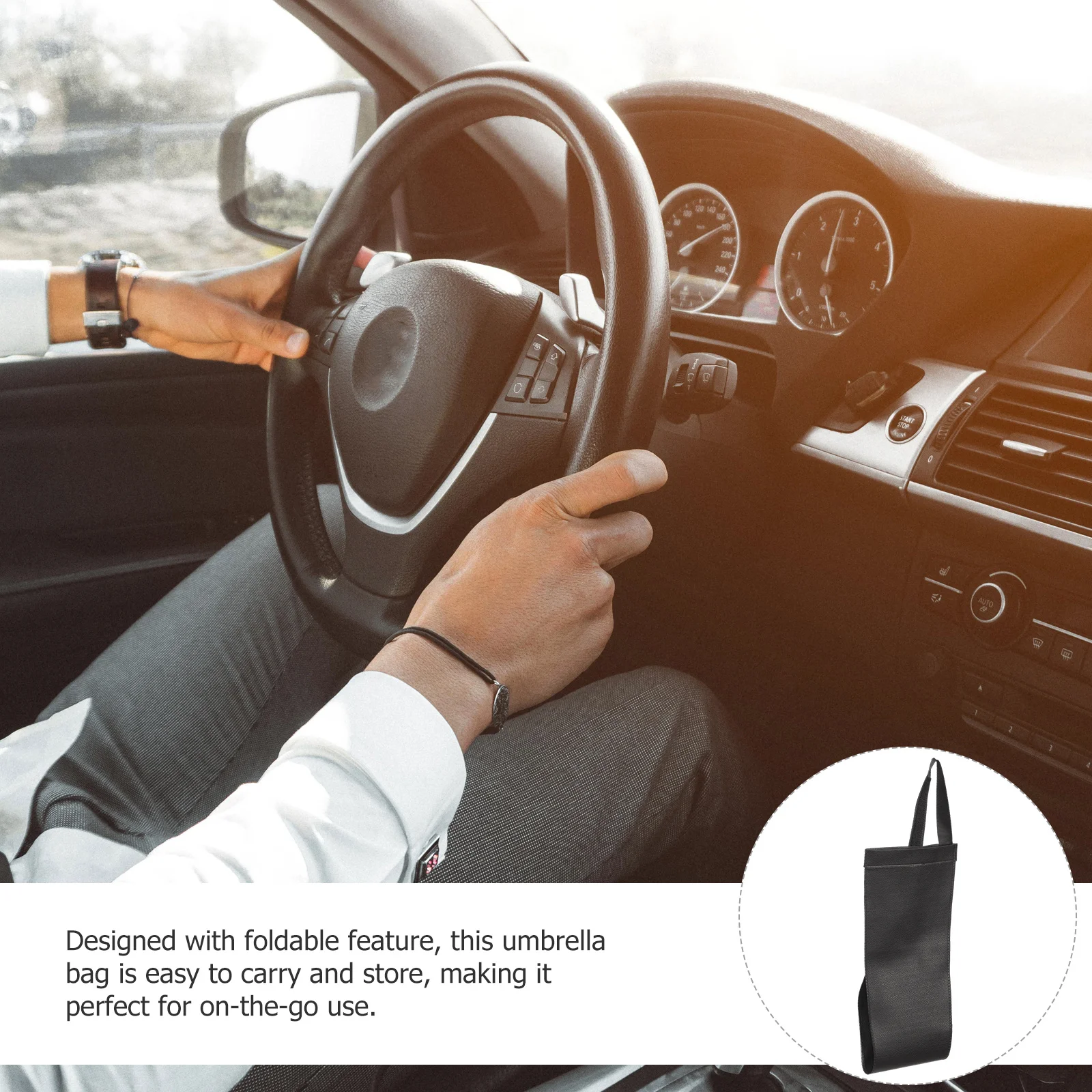 

Durable Car Umbrella Bag Foldable Back Seat Organizer Pouch for Wet and Dry Umbrellas Large Capacity Storage Car Umbrella Holder